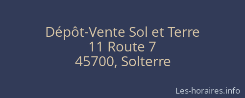 Dépôt-Vente Sol et Terre