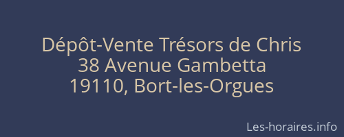 Dépôt-Vente Trésors de Chris