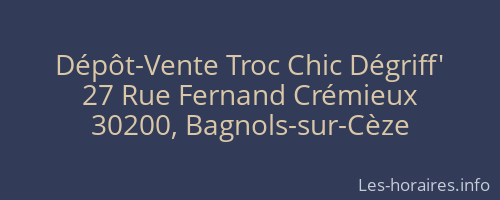 Dépôt-Vente Troc Chic Dégriff'