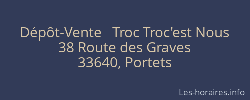 Dépôt-Vente   Troc Troc'est Nous