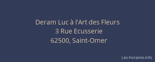 Deram Luc &agrave; l'Art des Fleurs