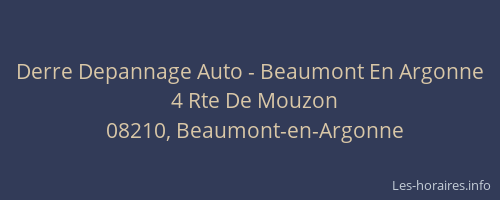 Derre Depannage Auto - Beaumont En Argonne