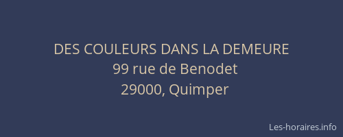 DES COULEURS DANS LA DEMEURE