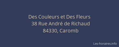 Des Couleurs et Des Fleurs
