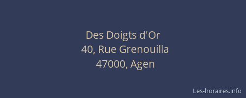 Des Doigts d'Or