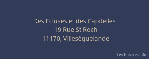 Des Ecluses et des Capitelles