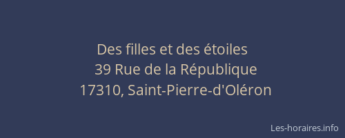 Des filles et des &eacute;toiles