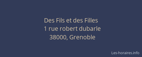 Des Fils et des Filles