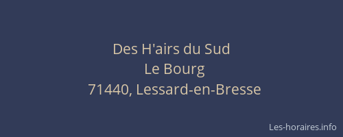 Des H'airs du Sud