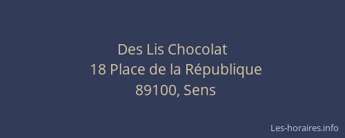 Des Lis Chocolat