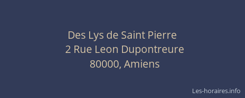 Des Lys de Saint Pierre