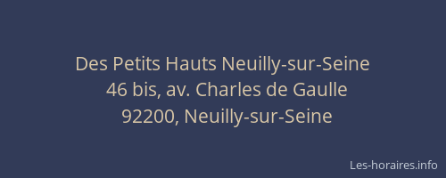 Des Petits Hauts Neuilly-sur-Seine