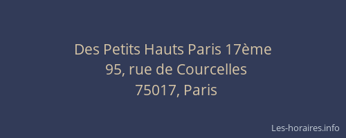 Des Petits Hauts Paris 17ème