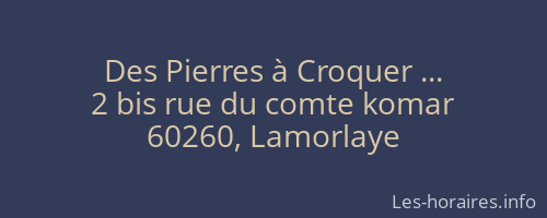 Des Pierres à Croquer ...