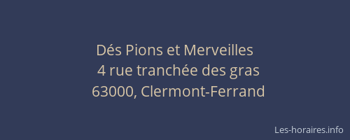 Dés Pions et Merveilles