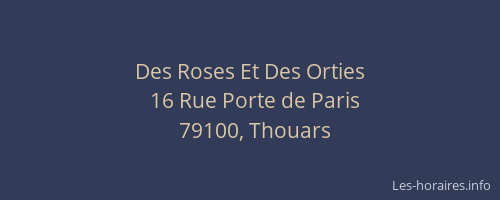 Des Roses Et Des Orties