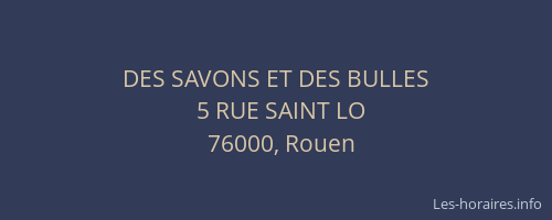 DES SAVONS ET DES BULLES