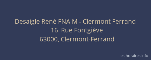 Desaigle René FNAIM - Clermont Ferrand