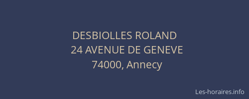 DESBIOLLES ROLAND