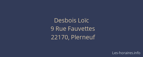 Desbois Lo&iuml;c