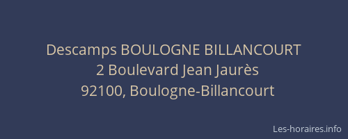 Descamps BOULOGNE BILLANCOURT
