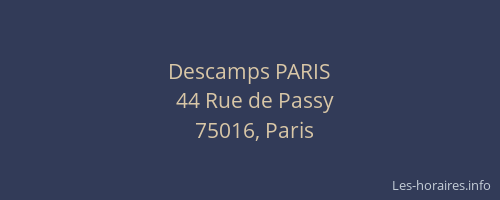Descamps PARIS