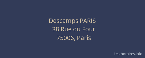 Descamps PARIS