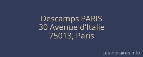 Descamps PARIS