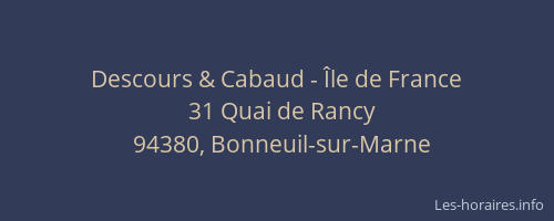Descours & Cabaud - &Icirc;le de France