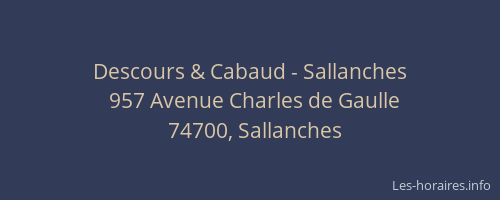 Descours & Cabaud - Sallanches