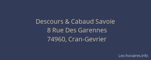 Descours & Cabaud Savoie