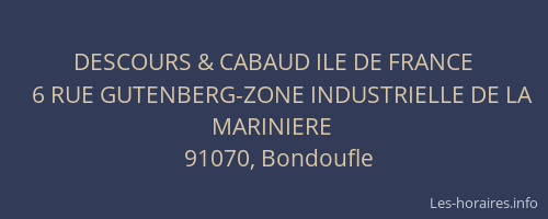 DESCOURS & CABAUD ILE DE FRANCE