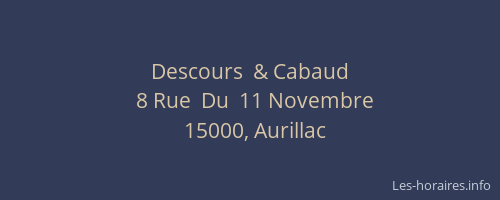 Descours  & Cabaud