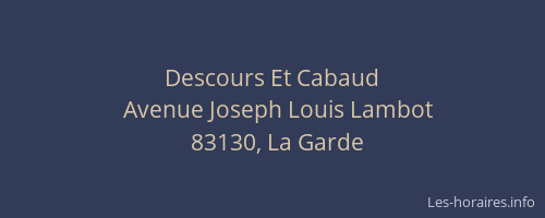 Descours Et Cabaud