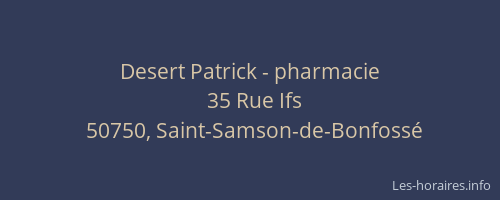 Desert Patrick - pharmacie