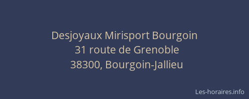 Desjoyaux Mirisport Bourgoin