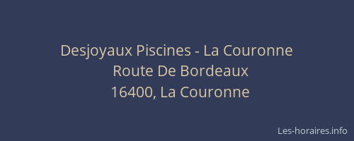 Desjoyaux Piscines - La Couronne