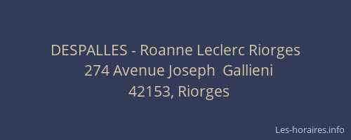 DESPALLES - Roanne Leclerc Riorges