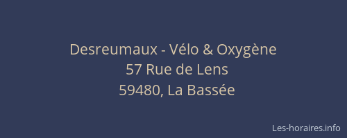 Desreumaux - Vélo & Oxygène