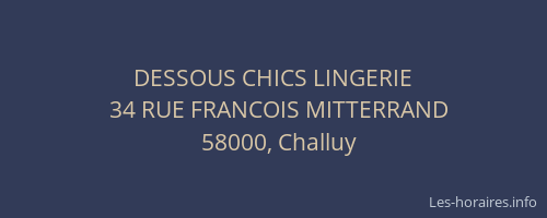 DESSOUS CHICS LINGERIE