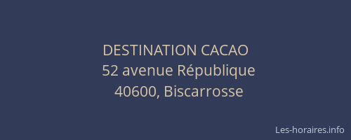 DESTINATION CACAO