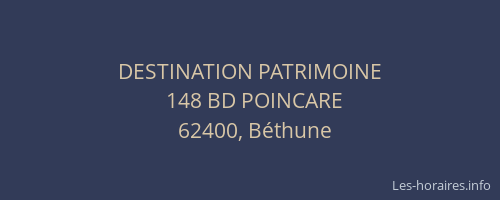 DESTINATION PATRIMOINE
