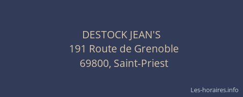 DESTOCK JEAN'S