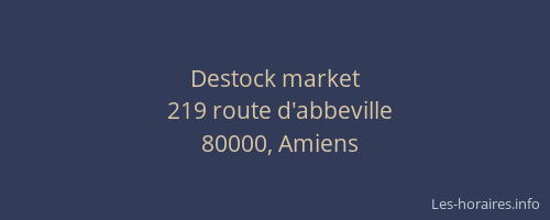 Destock market