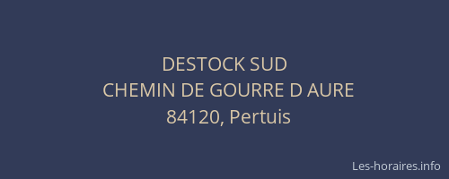 DESTOCK SUD