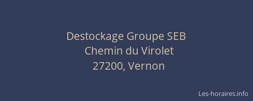 Destockage Groupe SEB