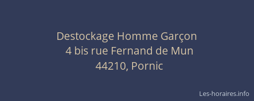 Destockage Homme Garçon