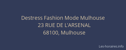Destress Fashion Mode Mulhouse