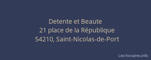 Detente et Beaute