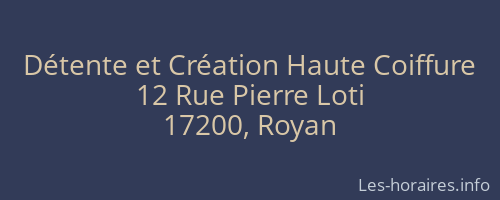 Détente et Création Haute Coiffure
